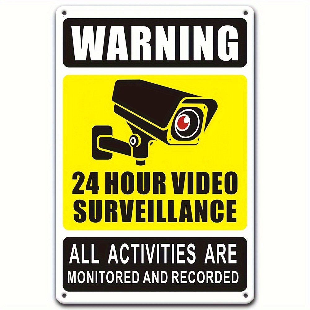 Home Security Monitor - 24/7 Video Surveillance Warning Sign -