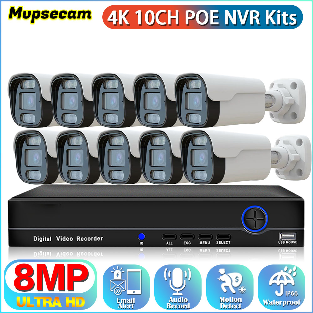 Ip Camera Outdoor 4K - 4K 8CH POE NVR Kit Metal
