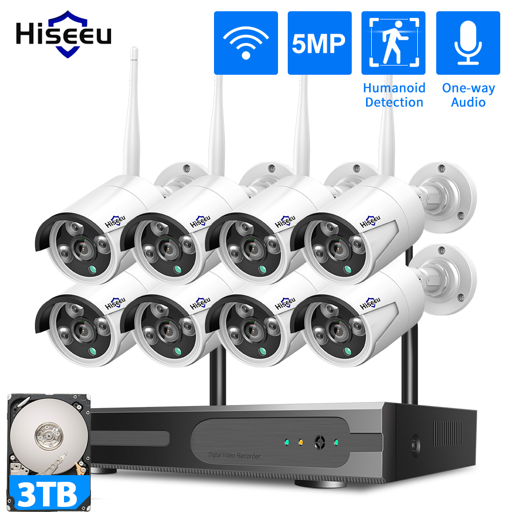 Home Security Monitor - Hiseeu 3/5/8MP WiFi CCTV Camera Security