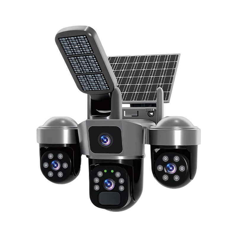 6MP V380 APP Solar Power Tripl - Home Security Flood Lights 评论和价格