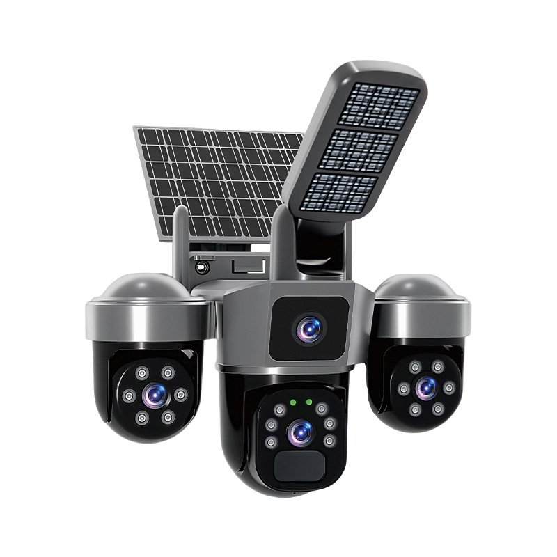 6MP V380 APP Solar Power Tripl - Home Security Flood Lights 评论和价格