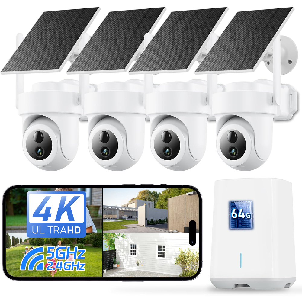 8MP 4K Solar Camera System 4-C - Home Security Kit 评论和价格