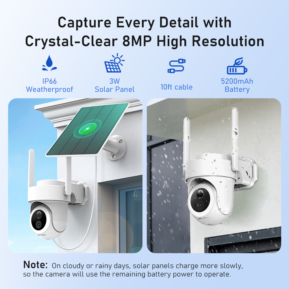 8MP 4K Solar Camera System 4-C - Home Security Kit 评论和价格