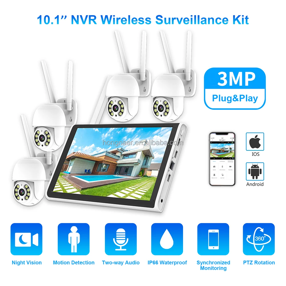 2026 Hongnaer 3MP 4 Channel Wi - Home Security Kit 评论和价格