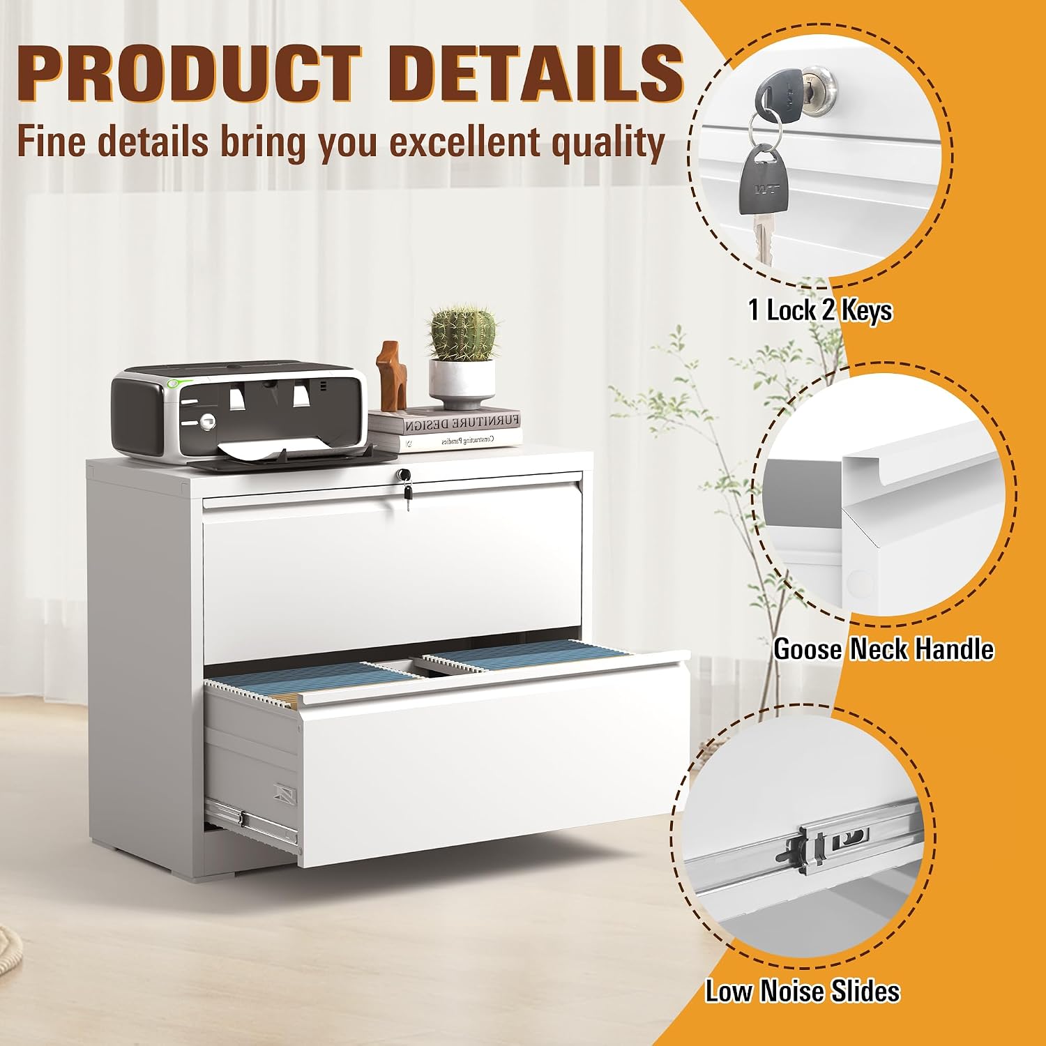 Metal Filing Cabinet 2-Drawer  - Home Security Letters 评论和价格