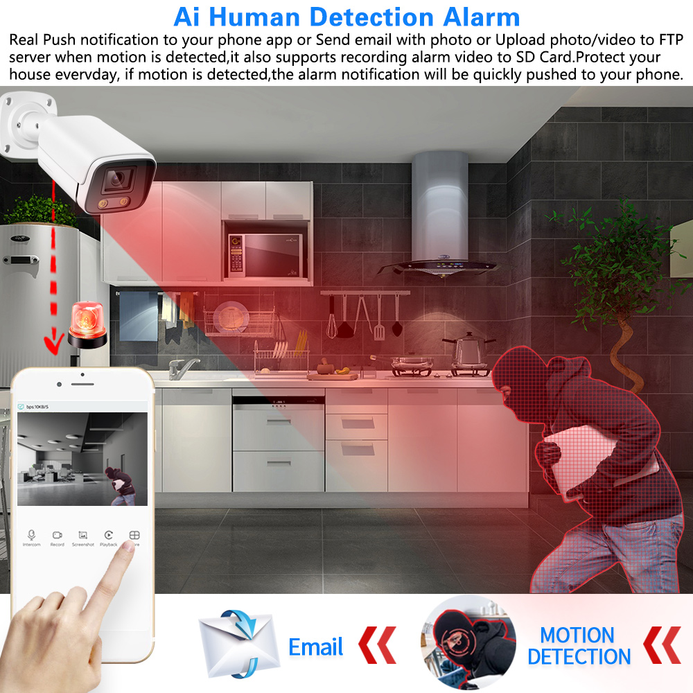 8MP Face Full Color Night Visi - Ip Camera Outdoor 4K 评论和价格
