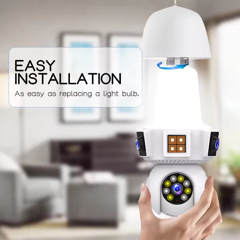6MP V380pro APP Dual Lens Full - Home Security Flood Lights 评论和价格