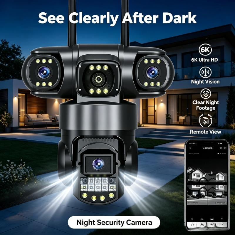 3-Lens 4G Wifi Surveillance Ca - Home Yard Security Cameras 评论和价格