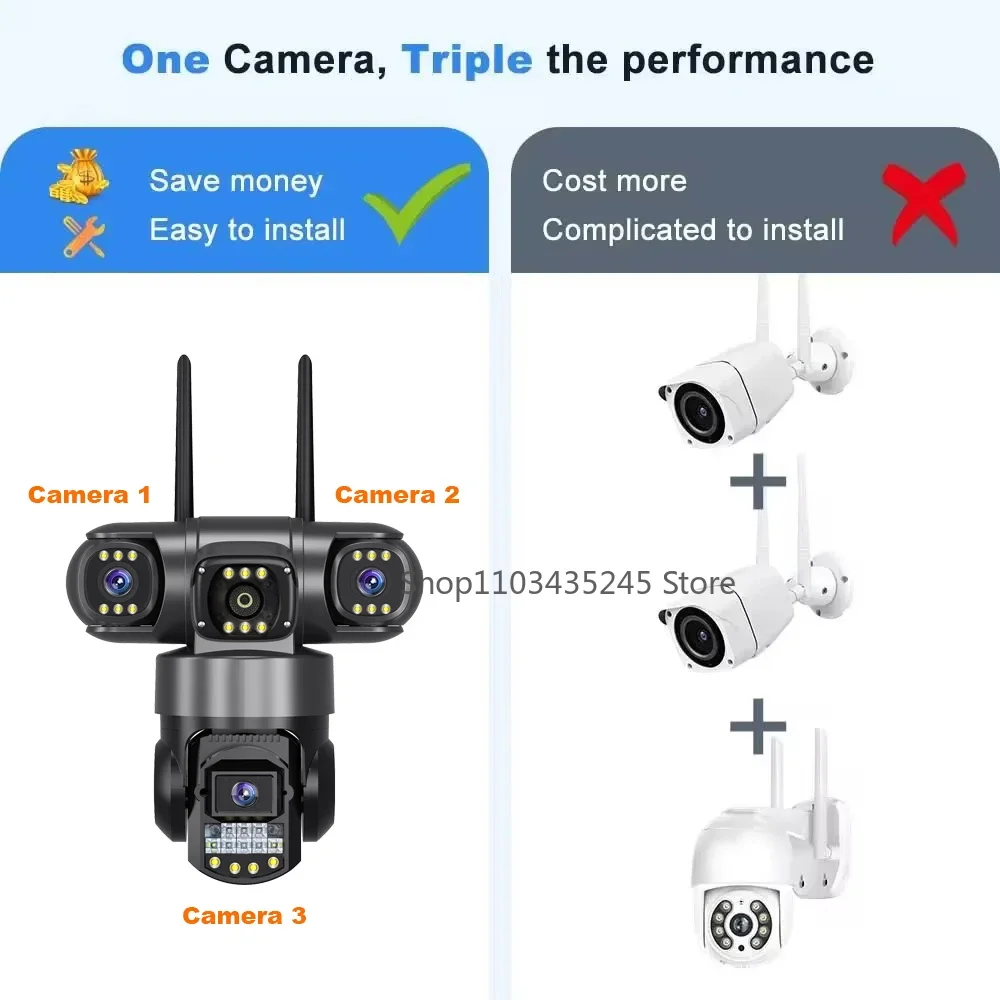 3-Lens 4G Wifi Surveillance Ca - Home Yard Security Cameras 评论和价格