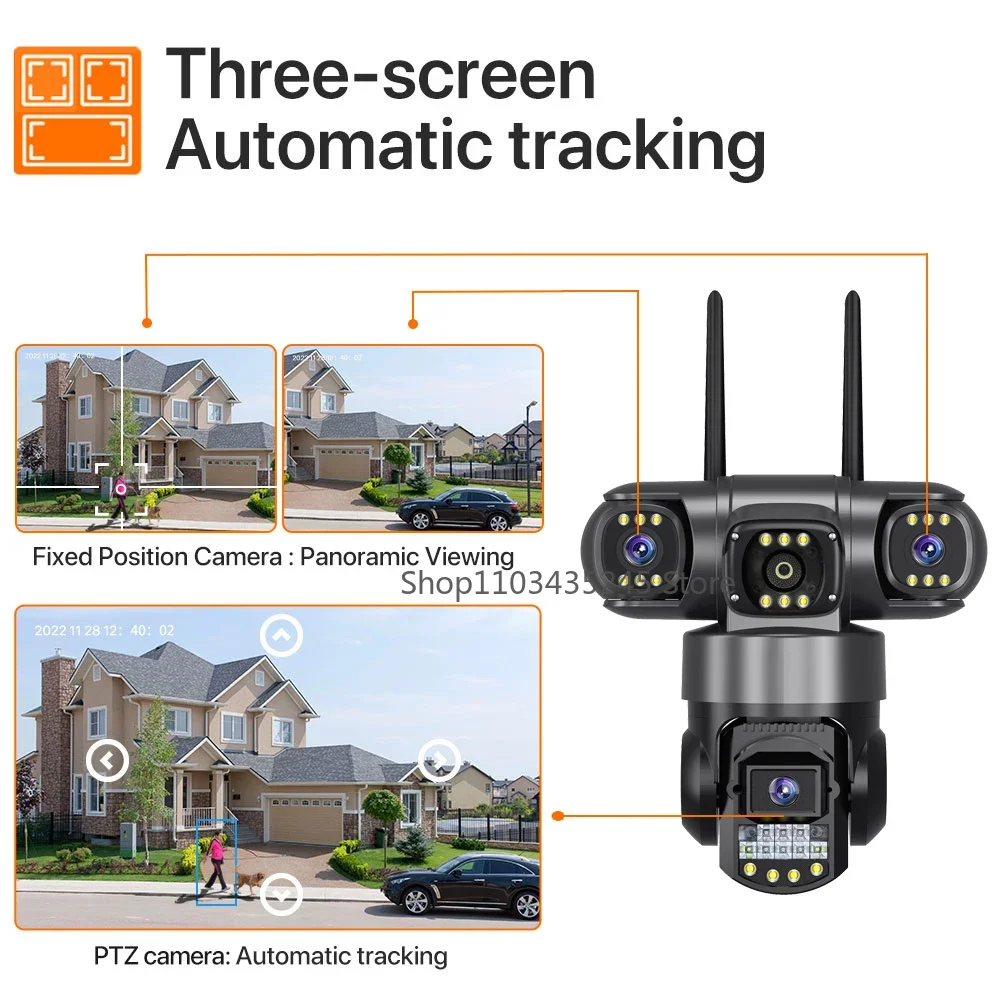 3-Lens 4G Wifi Surveillance Ca - Home Yard Security Cameras 评论和价格