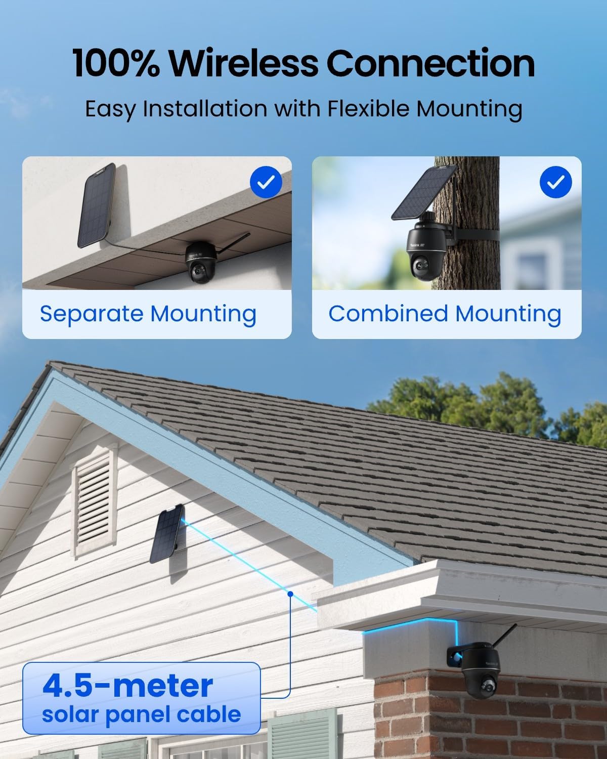 4K Wireless Outdoor Solar Secu - Home Security No Monthly Fee 评论和价格