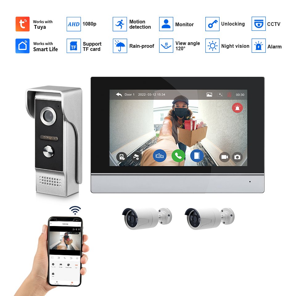 7Inch IPS Screen 2MP  Tuya Rem - Home Security Honeywell 评论和价格