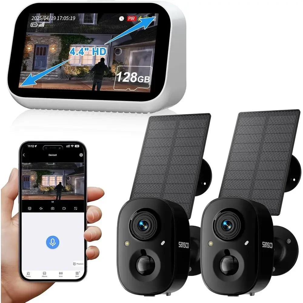 2K Solar Security Cameras Wire - Home Security No Monthly Fee 评论和价格