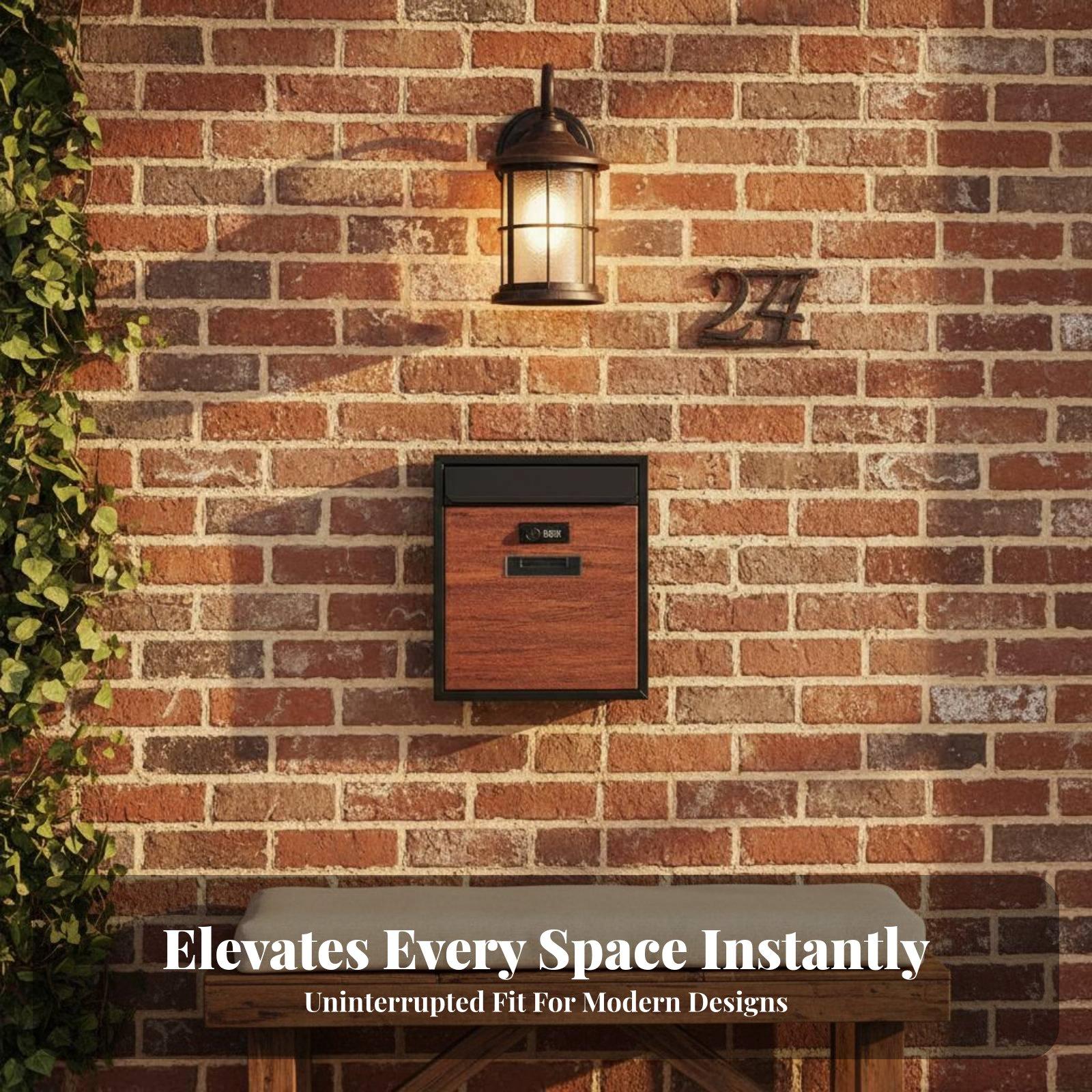Modern Metal Mailbox with Comb - Home Security Letters 评论和价格