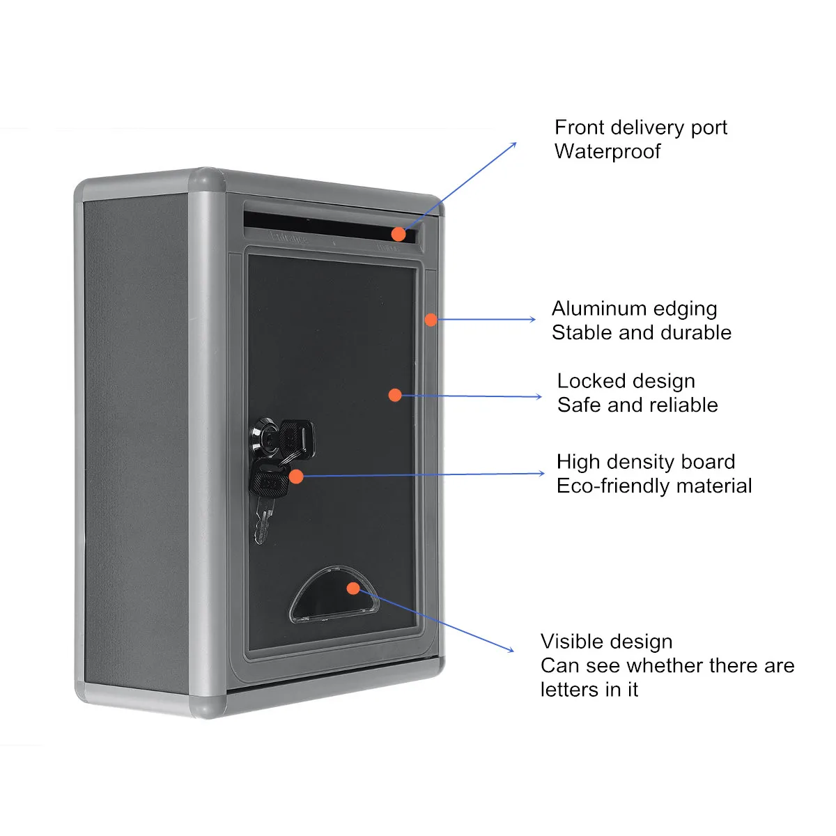 Aluminum Alloy Post Box Wall M - Home Security Letters 评论和价格